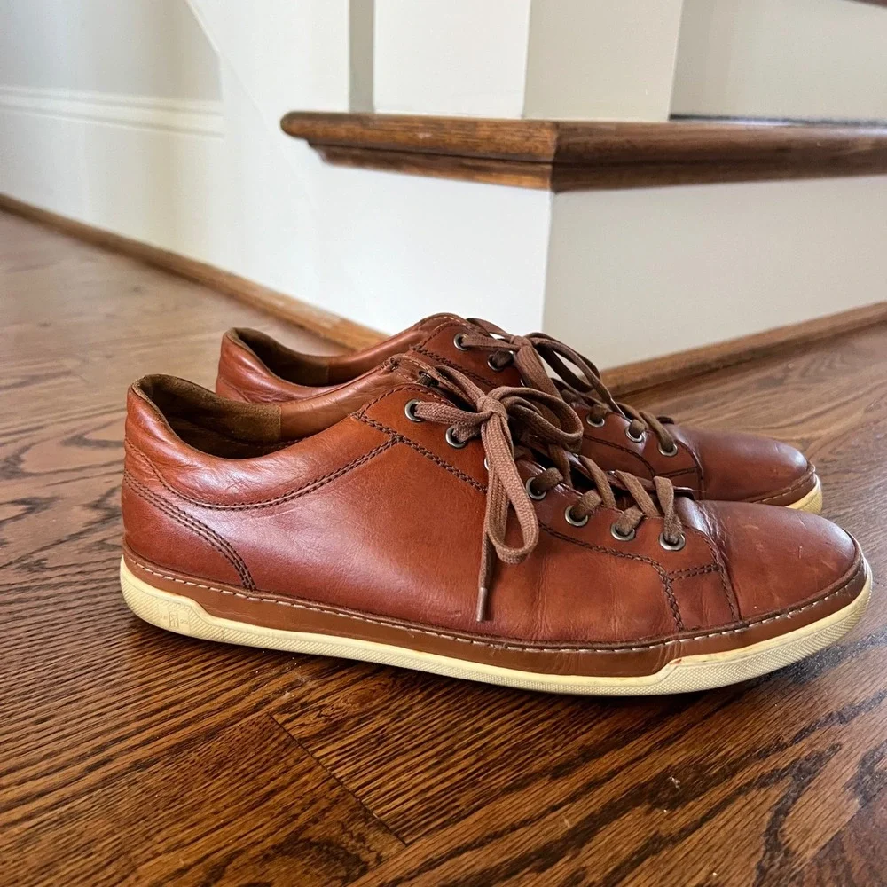 Allen Edmonds Porter Mens Leather Sneakers Brown Derby‎ Shoes Portugal MSRP $350